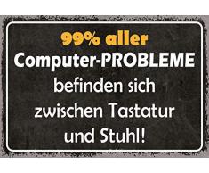 Schatzmix Spruch 99% Aller Computer-Probleme Metallschild 20x30 Deko tin Sign Blechschild, Blech, Mehrfarbig, 20x30 cm