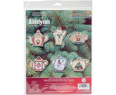 Janlynn Weihnachten Teekanne Ornaments Gezählt Kit, Mehrfarbig