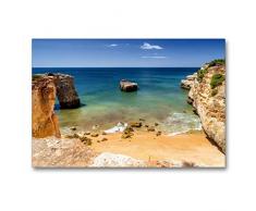 Premium Textil-Leinwand 90 x 60 cm Quer-Format Praia de Albufeira - Algarve, Portugal | Wandbild, HD-Bild auf Keilrahmen, Fertigbild auf hochwertigem Vlies, Leinwanddruck von Thomas Klinder