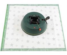 Krinner Christbaumständer Set Comfort M + Unterlegdecke grün (Baumhöhe bis 2,50 m, Stammdurchmesser 12 cm, Wassertank 3,5 L) 94225