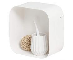 Sealskin Brix Wandregal Quadrat, Hängeregal aus pulverbeschichtetem Metall, Farbe: Weiß, Abmessung: 24 x 24 x12 cm