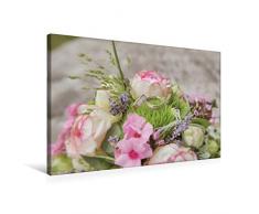 Premium Textil-Leinwand 75 cm x 50 cm quer Ein Motiv aus dem Kalender Brautstrauß und Ringe