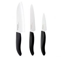 Kyocera Gen Messer WHBK 3er Set Keramikmesser, Keramik, Schwarz, 3-teiliges Messerset, 3