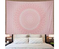 Amonercvita Wandteppich, Elefant, Mandala, Wandteppich, Bohemian-Stil, Aquarell-Wandteppich, Blume, Psychedelic Tapisserie, indischer Schlafsaal Dekor Medium Pink Mandala