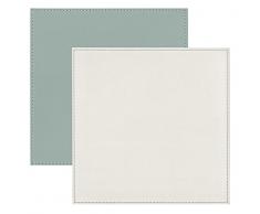 I Style wendbar Kunstleder Tischsets mit Grenze Kreuzstich, Kunststoff, Stein/Duck Egg, 4 Stück