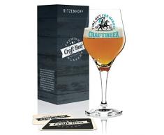 RITZENHOFF Craft Beer Bierglas von Steven Flier, aus Kristallglas, 250 ml, mit fünf Bierdeckeln