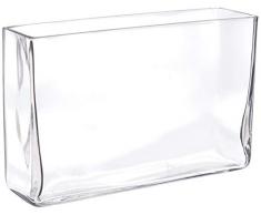 Urban Trends Glas Vase eckig, mit rechteckig Mund klar Glas-Finish achromatische, transparent