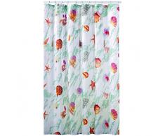 MSV Anti-Schimmel Duschvorhang - Anti-Bakteriell, waschbar, wasserdicht, mit 12 Duschvorhangringen - Polyester, Meeresboden 180x200cm