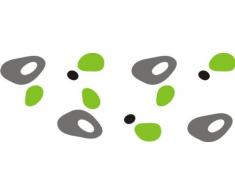 INDIGOS 4051719817942 Wandtattoo ME145 Retro Kreise Steine Party 40 x 15 cm