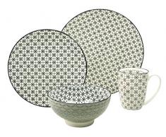 CreaTable 19737, Serie New Style black STAR, Geschirrset Single Set 4 teilig