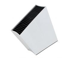 EVA SOLO 515291 Messerblock mit Einsatz, Schräg, Höhe: ca. 27 cm, Aluminium, Weiß, 32,7 x 20,8 x 8,2 cm