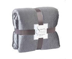 Siena Home Collection Sienna Glitzer Samt Tagesdecke, 150 x 200 cm, Polyester, Silber, large-150 X 200 cm