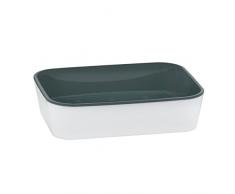 kela Seifenschale Nuria aus Kunststoff in weiß/grau, Plastik, 12 x 9 x 3 cm