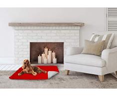 Elegant CSROSSOGRIGIOCHIARO60X Doubleface Hundekissen 60x100cm Rot/hell grau