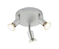 Briloner Leuchten, LED Deckenstrahler, Deckenleuchte, Deckenlampe, Spots, Wohnzimmerlampe, Deckenspot, LED Strahler, Deckenbeleuchtung, Deckenlampe Wohnzimmer-Kinderzimmer-Schlafzimmer, Rondell, schwenkbar