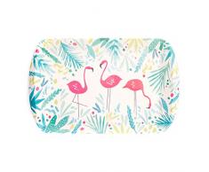 Cambridge CM06347 großes Serviertablett aus umweltfreundlichem Bambus, Flamingomotiv, Flamingo, Rechteckschale (40 cm)