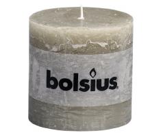 BOLSIUS RUSTIC Stumpenkerze 100 x 100 mm grau