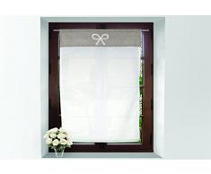 Soleil docre Scheibengardine Bestickt Baumwolle 60x90 cm Emilie Taupe