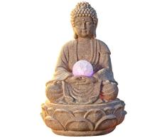 Zimmerbrunnen Buddha Lotus mit LED Kugel, Höhe 30 cm