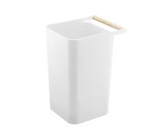 YAMAZAKI Como Mülleimer, Holz, Weiß, One Size