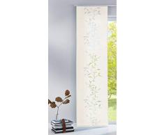 Gardinenbox Moderner Flächenvorhang Raumtrenner Schiebegardine Tendril aus hochwertigem Ausbrenner-Stoff mit Paneelwagen, 245x60 (HxB), Creme, 85611