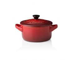 Le Creuset Mini-Cocotte/ Bräter, Rund, 200 ml, 10 x 5 cm, Steinzeug, Kirschrot