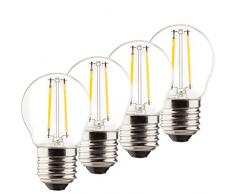 MÜLLER-LICHT 400029 A++, 4er-SET Retro-LED Lampe Miniglobe ersetzt 2,5 W, Glas, E27, weiß, 4.5 x 4.5 x 7.6 cm [Energieklasse A++]