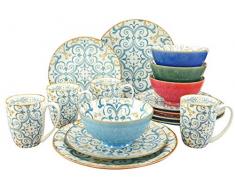 Creatable, 19166, Serie CLASSICO, Geschirrset, Kombiservice 16 teilig, Steinzeug, mehrfarbig