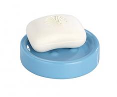 WENKO 19284100 Seifenablage Polaris Light Blue - Seifenschale, Keramik, 11 x 2.5 x 11 cm, Hellblau