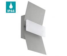 EGLO LED Außen-Wandlampe Binasco, 1 flammige Außenleuchte, Wandleuchte aus Stahl und Kunststoff, Farbe: Silber, weiß, IP44