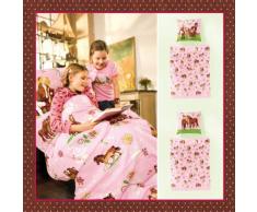 Bierbaum 2217 Bettwäsche Pferdefreunde, 135 x 200 cm, rosa 01, Renforcé