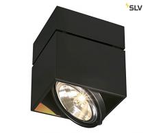 SLV Halogen Deckenlampe KARDAMOD für eine effektvolle Innenbeleuchtung | Dreh- und schwenkbare Deckenleuchte, Decken-Strahler, Spot Innenleuchte | Einflammig, Eckig, Schwarz, G53, max 50W, E -A++