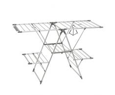 InterDesign 39776EU Brezio Ausziehbarer Wäscheständer aus Aluminium für Wirtschaftsküche - 5 Regale, silberfarben/poliert/grau, Rustproof Aluminum, Silver/Gray, 157,48 x 60,96 x 177,17 cm
