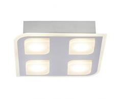 Brilliant Formular LED Deckenleuchte Wandleuchte 4 flg spritzwassergeschützt chrom Badezimmer 1280 Lumen, LED integriert