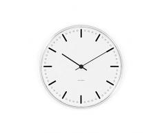Arne Jacobsen City Hall Wanduhr, Aluminium, weiß, 29cm