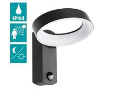 EGLO LED Außen-Wandlampe Pernate, 1 flammige Außenleuchte inkl. Bewegungsmelder, Sensor-Wandleuchte aus Aluguss und Kunststoff, Farbe: Anthrazit, weiß, IP44