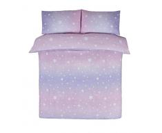 Bedding Heaven Rapport Reversible-Duvet-Cover Single-Blush Bettwäsche-Set, Motiv Starburst, Bettbezug Einzelbett