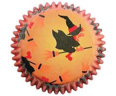 PME Backförmchen für Cupcakes aus Papier mit Hexenmotiv, Standardgröße, 60er Pack, Kunststoff, Mehrfarbig, 7 x 7 x 2.8 cm, 60-Einheiten