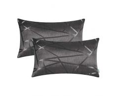 CaliTime Kissenbezüge Kissenhülle Packung mit 2 Kissenbezug Dekokissen für Couch Sofa Home Decor Modern Shining & Dull Contrast Dreiecke Abstrakte Linien Geometrisch 30cm x 50cm Grau