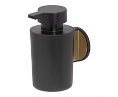Tiger Tune Seifenspender, Montage ohne Bohren dank integrierter Klebefolie, optional Befestigung zum Schrauben, Messing gebürstet/Schwarz, 68 x 123 x 109 mm