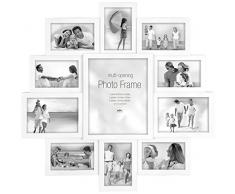 Innova PI04871 Maggiore 21 Bilderrahmen für 11 Fotos, Weiß