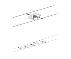 Paulmann 94134 Seilsystem Mac II Weiß Seilleuchte 5 Spots mit Spannseil und Trafo ohne Leuchtmittel max. 10W GU5,3 Lampen frei wählbar
