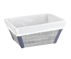 WENKO 22114100 Aufbewahrungskorb Bamboo M Grau - Badkorb, Bambus, 19.5 x 9 x 15 cm