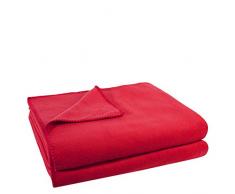 Soft-Fleece-Decke – Polarfleece-Decke mit Häkelstich – flauschige Kuscheldecke – 160x200 cm – 365 strawberry – von ’zoeppritz since 1828’