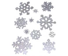 Idena 8581204 - Fensterbild Eiskristalle, 11 Stück, silber