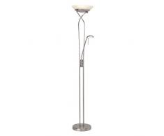 Brilliant Ollie Deckenfluter mit Lesearm, LED integriert, 1x 18 W, 1600lm, 3000K, Metall Glas, eisen/weiß G93036/13
