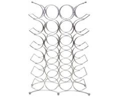 Sloane & Ebury Weinregal aus Eisen, groß, für 24 Flaschen, silberfarben