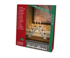 Konstsmide 2285-130 Holzleuchter Eiche gebeizt / für Innen (IP20) / VDE geprüft / 230V Innen / 7 klare Birnen / weißes Kabel