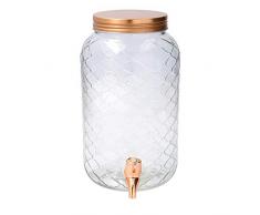 Quid Habitat Getränkespender mit Wasserhahn, Glas, Kupfer, 3 l