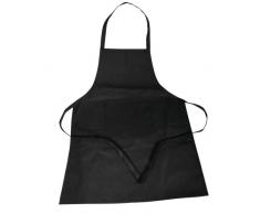 Rayher 38706576 Schürze, mit Tasche, zum Binden, 70 x 95 cm, 100 % Baumwolle, Latzschürze, Kochschürze schwarz, Grillschürze, Küchenschürze